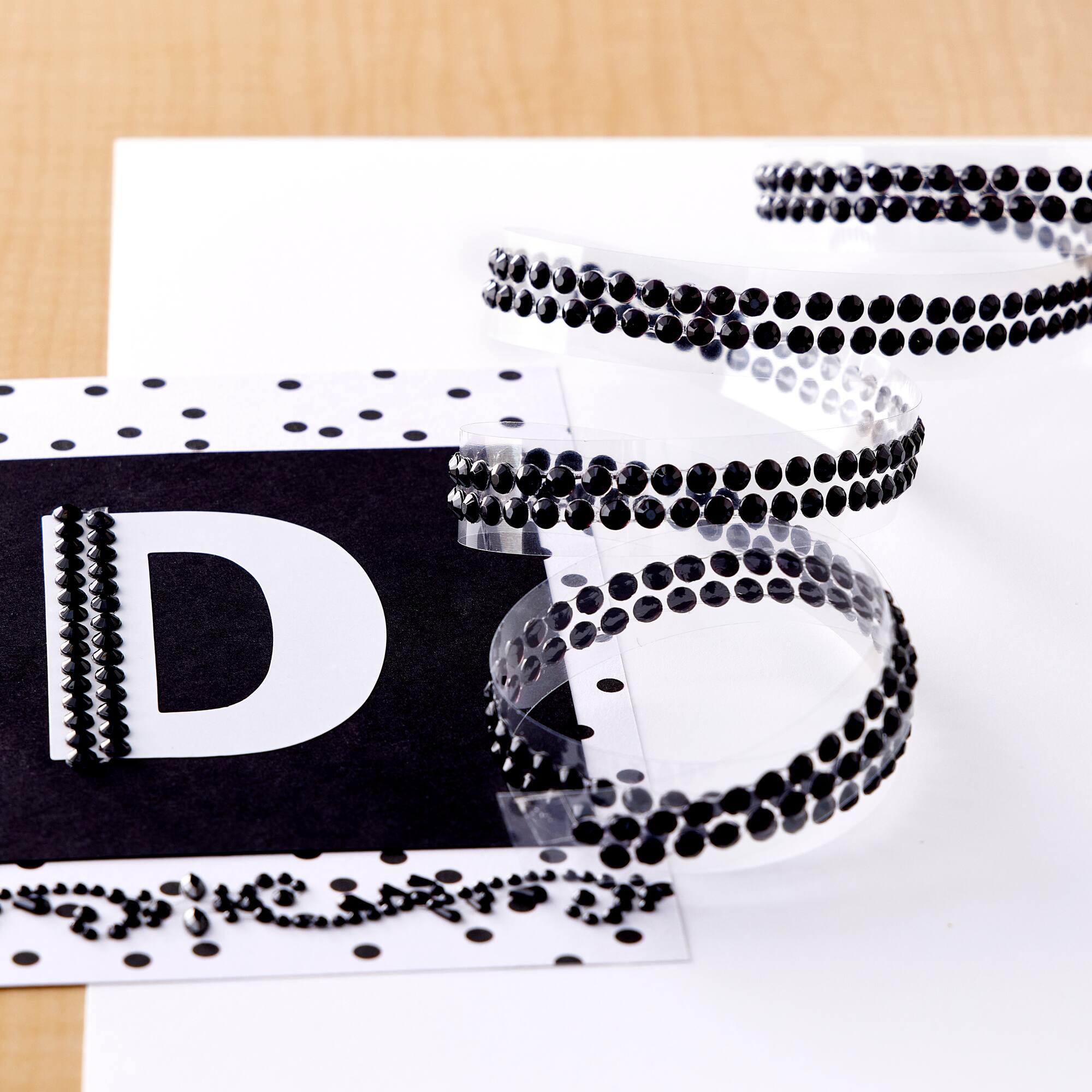 Recollections™ Adhesive Rhinestones, Black Flourish Borders